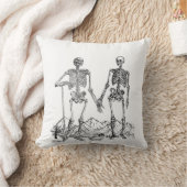Skeleton Art White Pillow クッション (ブランケット)