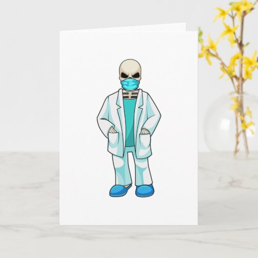 Skeleton as Doctorと顔マスク カード (黄色い花)