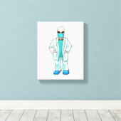 Skeleton as Doctorと顔マスク キャンバスプリント (インサイチュ (ウッドフロア))