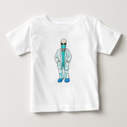 Skeleton as Doctorと顔マスク ベビーTシャツ (正面)