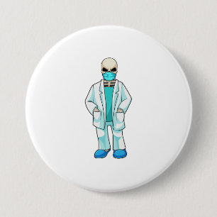 Skeleton as Doctorと顔マスク 缶バッジ