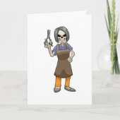 Skeleton as Hairdresser with Scissors カード (正面)