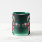 Skeleton Astronaut Mug – Funny Space Skull in Red  マグカップ (中央)