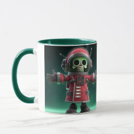 Skeleton Astronaut Mug – Funny Space Skull in Red  マグカップ