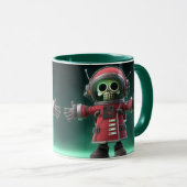 Skeleton Astronaut Mug – Funny Space Skull in Red  マグカップ (正面右)