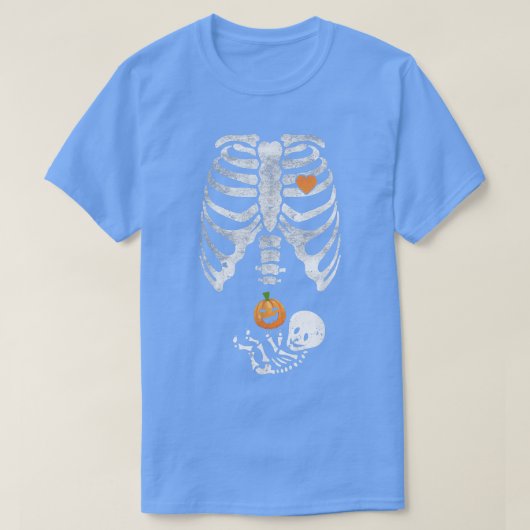 Skeleton Baby Pregnant Xray Rib Cage for Fall Hall Tシャツ (デザイン正面)