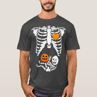 Skeleton Baby Pregnant Xray Rib Cage for Fall Hall Tシャツ