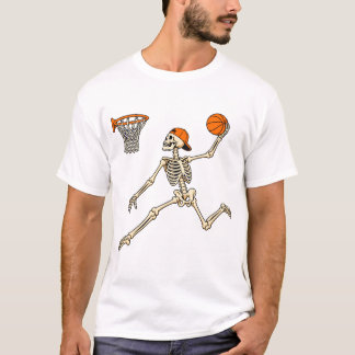 Skeleton Basketball Halloween Design Tシャツ