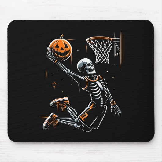 Skeleton Basketball Player Men Boys Y For Hallowee マウスパッド (正面)