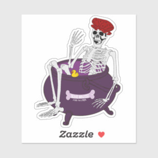 Skeleton Bathing in Cauldron Sticker シール