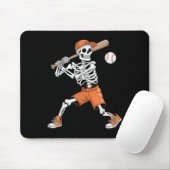 Skeleton Batting Baseball Halloween  マウスパッド (マウス)