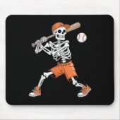 Skeleton Batting Baseball Halloween  マウスパッド (正面)