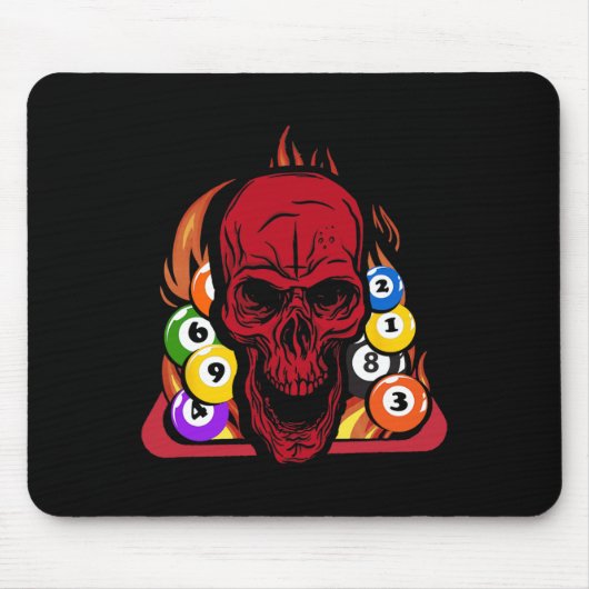 Skeleton Billiard Player Snooker PoolビリヤードRac マウスパッド (正面)