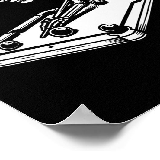 Skeleton Billiards Halloween Pool Snooker Billiard ポスター (角)