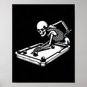 Skeleton Billiards Halloween Pool Snooker Billiard ポスター (正面)