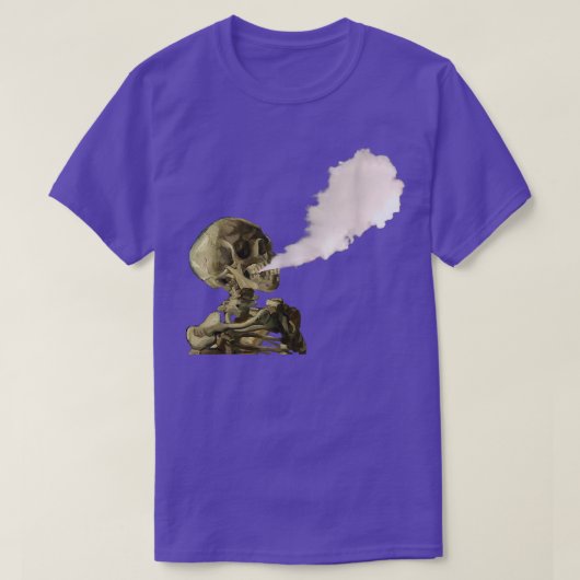 Skeleton blowing major vape cloud tシャツ (デザイン正面)