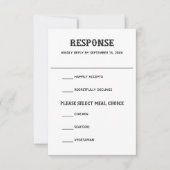 Skeleton Bones Wedding RSVP Card (正面)