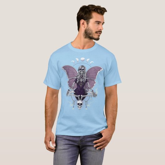Skeleton Butterfly Goth Tシャツ (正面フル)