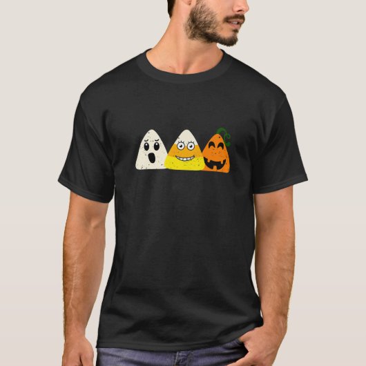 Skeleton Candy Corn Skull Pumpkin Fun Halloween Co Tシャツ (正面)