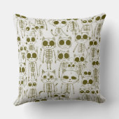 Skeleton Cat Fish Skeleton Bone Leggings クッション (裏面)