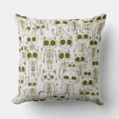 Skeleton Cat Fish Skeleton Bone Leggings クッション (正面)