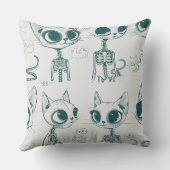 Skeleton Cat Fish Skeleton Bone Leggings クッション (裏面)