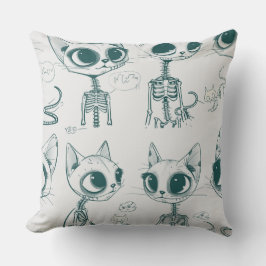 Skeleton Cat Fish Skeleton Bone Leggings クッション