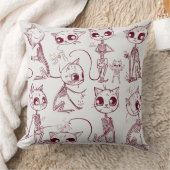 Skeleton Cat Fish Skeleton Bone Leggings クッション (ブランケット)