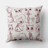 Skeleton Cat Fish Skeleton Bone Leggings クッション (裏面)