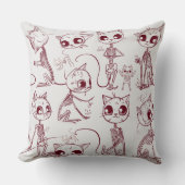 Skeleton Cat Fish Skeleton Bone Leggings クッション (正面)