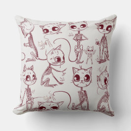 Skeleton Cat Fish Skeleton Bone Leggings クッション