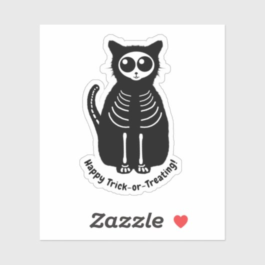 Skeleton Cat Halloween シール (シート)