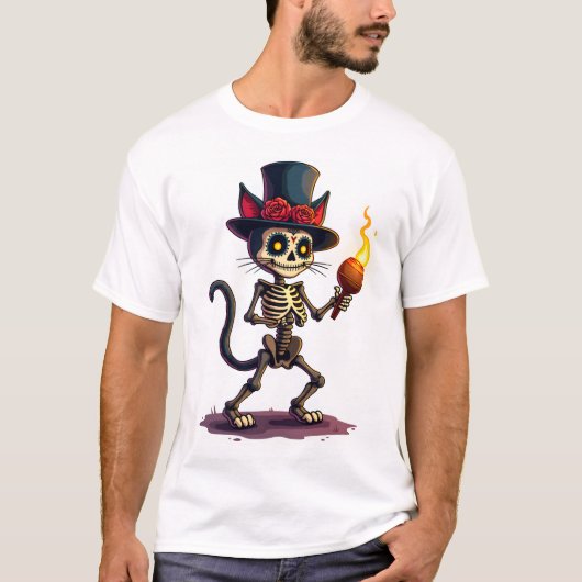 Skeleton Cat Jamboree Tシャツ (正面)