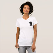 Skeleton Cat Mom - Cute 不気味 Gothic猫好きDe Tシャツ (正面フル)