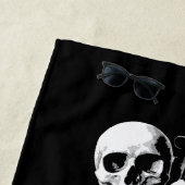 Skeleton Cellist Dark Minimal Illustration ビーチタオル (インサイチュ)