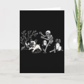 Skeleton Chasing French Bulldog Halloween Dog Mom カード (正面)