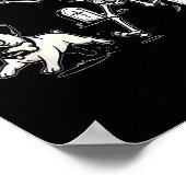 Skeleton Chasing French Bulldog Halloween Dog Mom  ポスター (角)