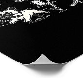 Skeleton Chasing French Bulldog Halloween Dog Mom  ポスター (角)