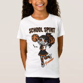 Skeleton Cheerleader Halloween School Spirit Tシャツ (正面)