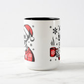 Skeleton Christmas Coffee Funny Holiday Design ツートーンマグカップ (中央)