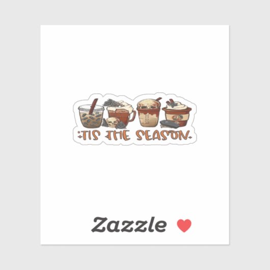 Skeleton Coffee Cups Coffee Lover シール (シート)