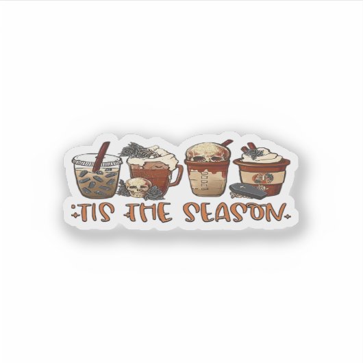 Skeleton Coffee Cups Coffee Lover シール (正面)