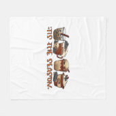 Skeleton Coffee Cups Coffee Lover フリースブランケット (正面(横))