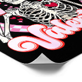 Skeleton Coffee Is My Valentine Funny Valentines D ポスター (角)