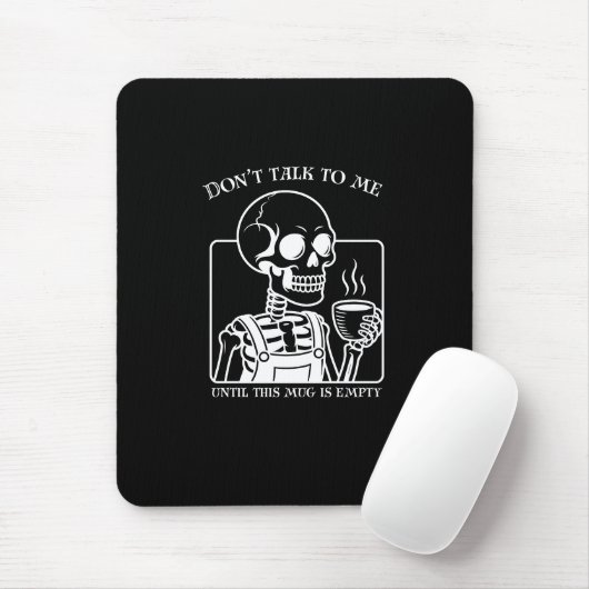 Skeleton Coffee Quote Art - Bold Black Typography マウスパッド (マウス)