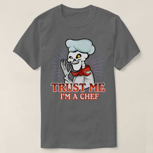 Skeleton Cook Cooking Chef  Tシャツ (デザイン正面)