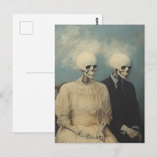Skeleton Couple Portrait ポストカード (正面/裏面)
