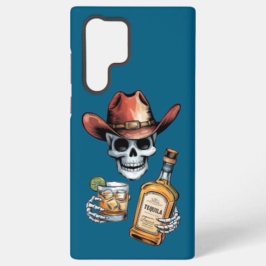 Skeleton Cowboy for Tequila & Whiskey Lovers Samsung Galaxyケース (裏面)