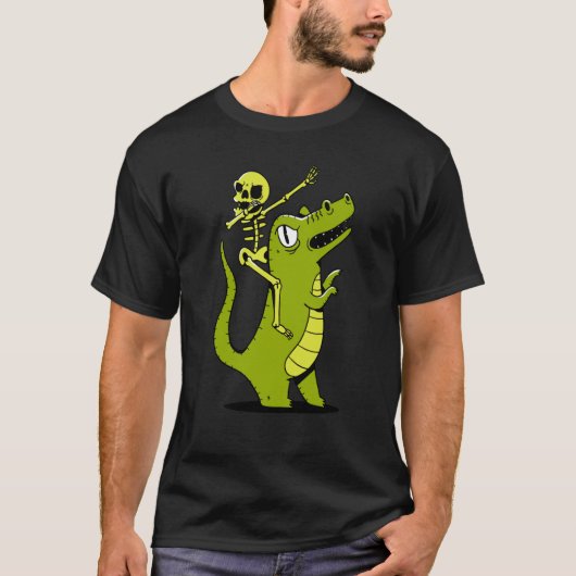 skeleton dab dabbing rex tシャツ (正面)