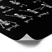 Skeleton Dance Figures Equation Math Teacher Hallo ポスター (角)